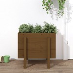 vidaXL Jardinieră de grădină, maro miere, 62x50x57 cm, lemn masiv pin vidaXL Jardinieră de grădină, maro miere, 62x50x57 cm, lemn masiv pin