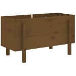 vidaXL Strat înălțat de grădină maro miere 101x50x57 cm lemn masiv pin