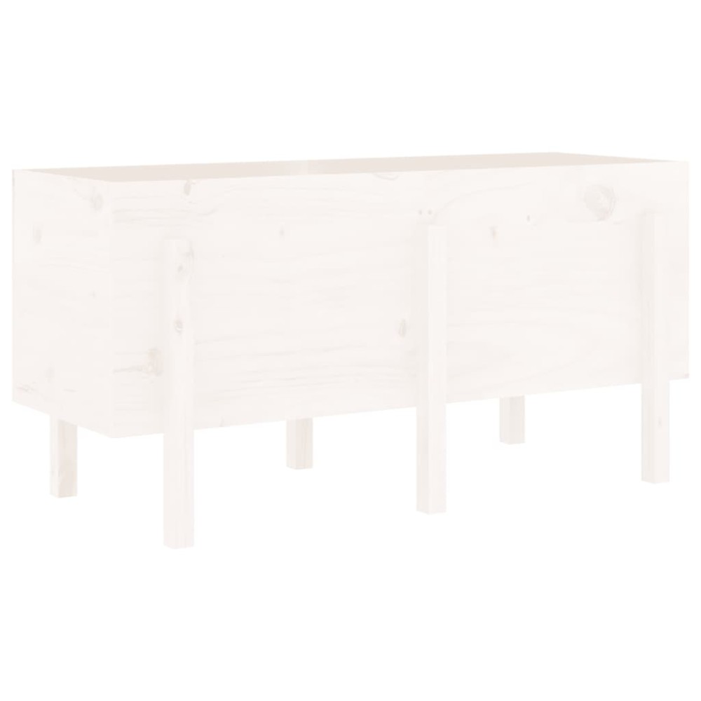vidaXL Strat înălțat de grădină, alb, 121x50x57 cm, lemn masiv de pin