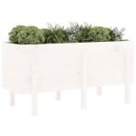 vidaXL Strat înălțat de grădină, alb, 121x50x57 cm, lemn masiv de pin vidaXL Strat înălțat de grădină, alb, 121x50x57 cm, lemn masiv de pin