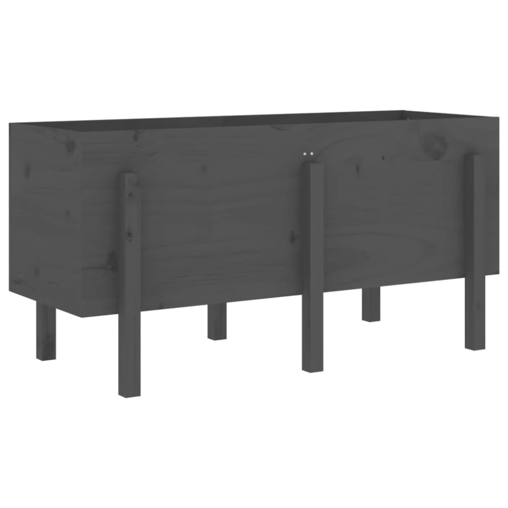 vidaXL Strat înălțat de grădină, gri, 121x50x57 cm, lemn masiv de pin