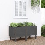 vidaXL Strat înălțat de grădină, gri, 121x50x57 cm, lemn masiv de pin vidaXL Strat înălțat de grădină, gri, 121x50x57 cm, lemn masiv de pin