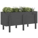 vidaXL Strat înălțat de grădină, gri, 121x50x57 cm, lemn masiv de pin vidaXL Strat înălțat de grădină, gri, 121x50x57 cm, lemn masiv de pin