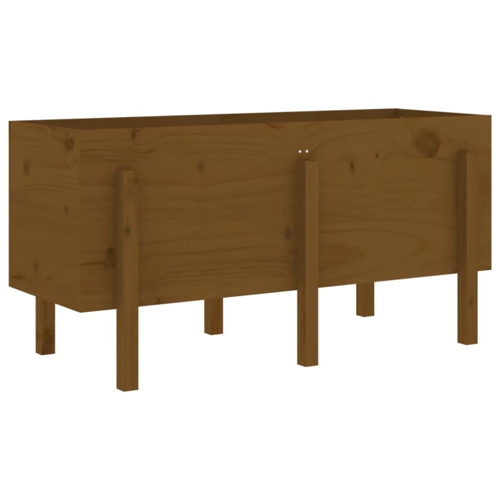 vidaXL Strat înălțat de grădină maro miere 121x50x57 cm lemn masiv pin