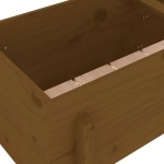 vidaXL Strat înălțat de grădină maro miere 121x50x57 cm lemn masiv pin