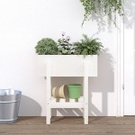 vidaXL Jardinieră de grădină, alb, 62x30x69 cm, lemn masiv de pin vidaXL Jardinieră de grădină, alb, 62x30x69 cm, lemn masiv de pin