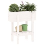 vidaXL Jardinieră de grădină, alb, 62x30x69 cm, lemn masiv de pin vidaXL Jardinieră de grădină, alb, 62x30x69 cm, lemn masiv de pin