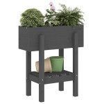 vidaXL Jardinieră de grădină, gri, 62x30x69 cm, lemn masiv pin