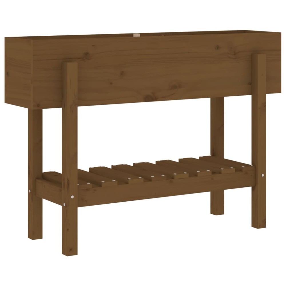 vidaXL Strat înălțat de grădină maro miere 101x30x69 cm lemn masiv pin