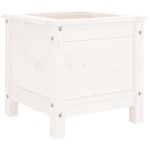 vidaXL Jardinieră de grădină, alb, 40x40x39 cm, lemn masiv de pin vidaXL Jardinieră de grădină, alb, 40x40x39 cm, lemn masiv de pin