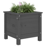 vidaXL Jardinieră de grădină, gri, 40x40x39 cm, lemn masiv pin