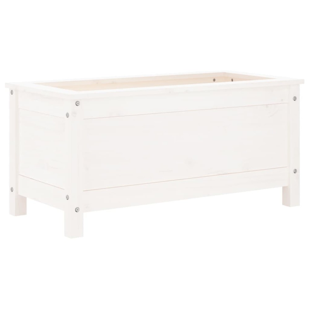 vidaXL Jardinieră de grădină, alb, 82,5x40x39 cm, lemn masiv de pin