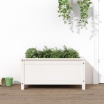vidaXL Jardinieră de grădină, alb, 82,5x40x39 cm, lemn masiv de pin vidaXL Jardinieră de grădină, alb, 82,5x40x39 cm, lemn masiv de pin