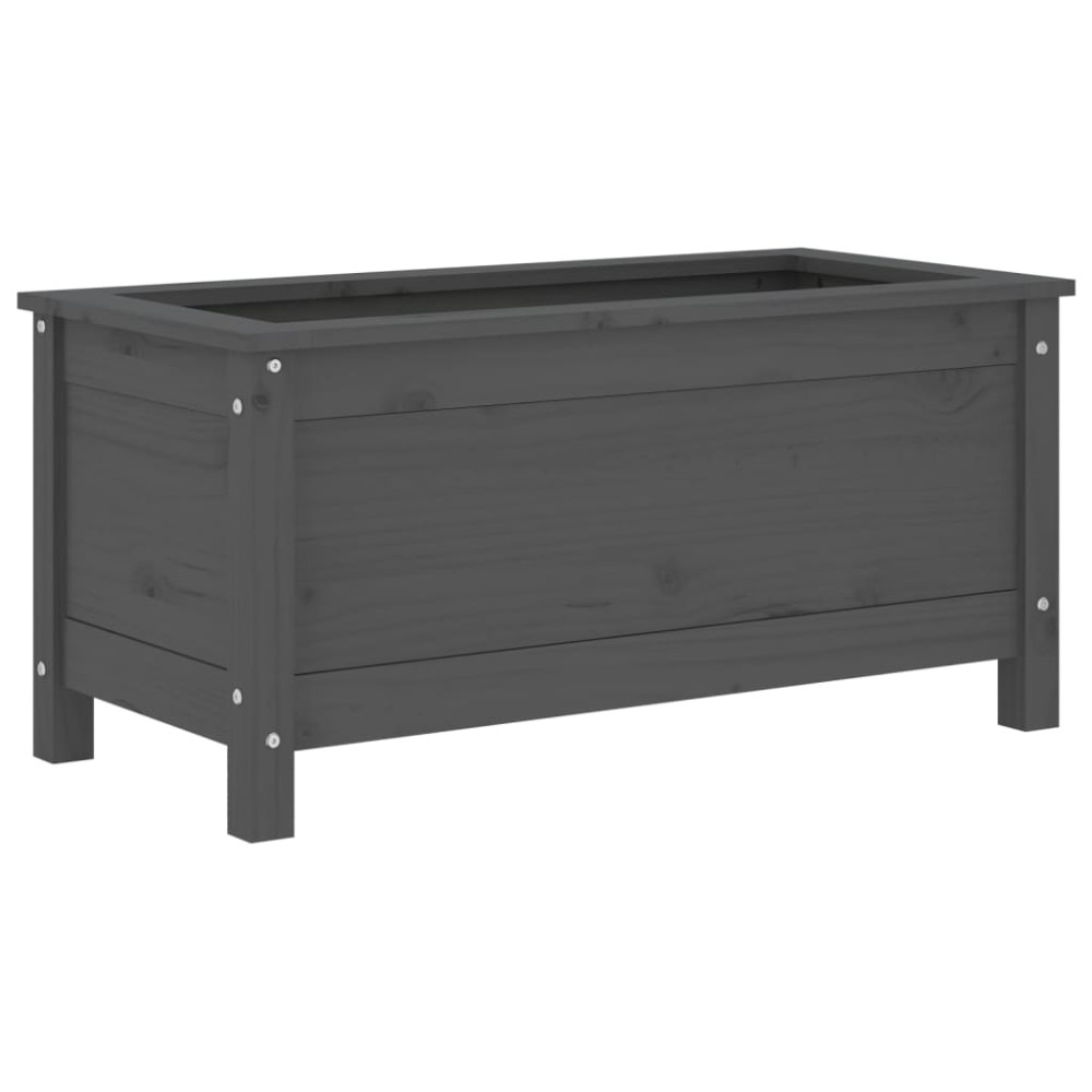 vidaXL Jardinieră de grădină, gri, 82,5x40x39 cm, lemn masiv pin