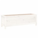 vidaXL Strat înălțat de grădină, alb, 119,5x40x39 cm, lemn masiv pin vidaXL Strat înălțat de grădină, alb, 119,5x40x39 cm, lemn masiv pin