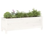 vidaXL Strat înălțat de grădină, alb, 119,5x40x39 cm, lemn masiv pin vidaXL Strat înălțat de grădină, alb, 119,5x40x39 cm, lemn masiv pin