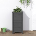 vidaXL Jardinieră de grădină, gri, 40x40x78 cm, lemn masiv pin vidaXL Jardinieră de grădină, gri, 40x40x78 cm, lemn masiv pin