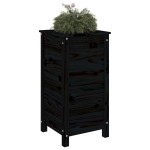 vidaXL Jardinieră de grădină, negru, 40x40x78 cm, lemn masiv de pin