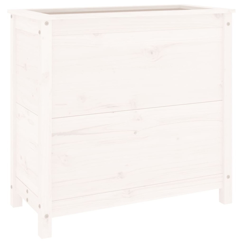 vidaXL Jardinieră de grădină, alb, 82,5x40x78 cm, lemn masiv de pin