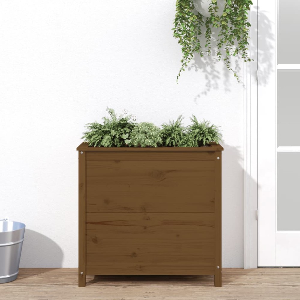 vidaXL Jardinieră de grădină, maro miere, 82,5x40x78 cm lemn masiv pin