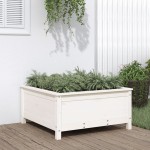 vidaXL Jardinieră de grădină, alb, 82,5x82,5x39 cm, lemn masiv de pin vidaXL Jardinieră de grădină, alb, 82,5x82,5x39 cm, lemn masiv de pin