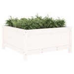 vidaXL Jardinieră de grădină, alb, 82,5x82,5x39 cm, lemn masiv de pin vidaXL Jardinieră de grădină, alb, 82,5x82,5x39 cm, lemn masiv de pin
