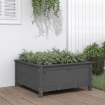 vidaXL Jardinieră de grădină, gri, 82,5x82,5x39 cm, lemn masiv pin