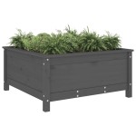 vidaXL Jardinieră de grădină, gri, 82,5x82,5x39 cm, lemn masiv pin