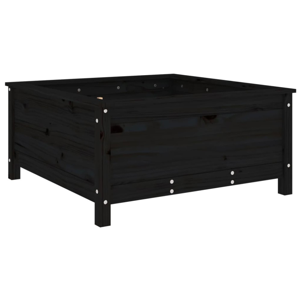 vidaXL Jardinieră de grădină, negru, 82,5x82,5x39 cm lemn masiv de pin