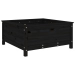 vidaXL Jardinieră de grădină, negru, 82,5x82,5x39 cm lemn masiv de pin
