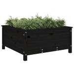 vidaXL Jardinieră de grădină, negru, 82,5x82,5x39 cm lemn masiv de pin