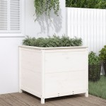 vidaXL Jardinieră de grădină, alb, 82,5x82,5x78 cm, lemn masiv de pin vidaXL Jardinieră de grădină, alb, 82,5x82,5x78 cm, lemn masiv de pin