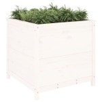 vidaXL Jardinieră de grădină, alb, 82,5x82,5x78 cm, lemn masiv de pin vidaXL Jardinieră de grădină, alb, 82,5x82,5x78 cm, lemn masiv de pin
