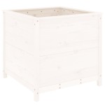 vidaXL Jardinieră de grădină, alb, 82,5x82,5x78 cm, lemn masiv de pin vidaXL Jardinieră de grădină, alb, 82,5x82,5x78 cm, lemn masiv de pin