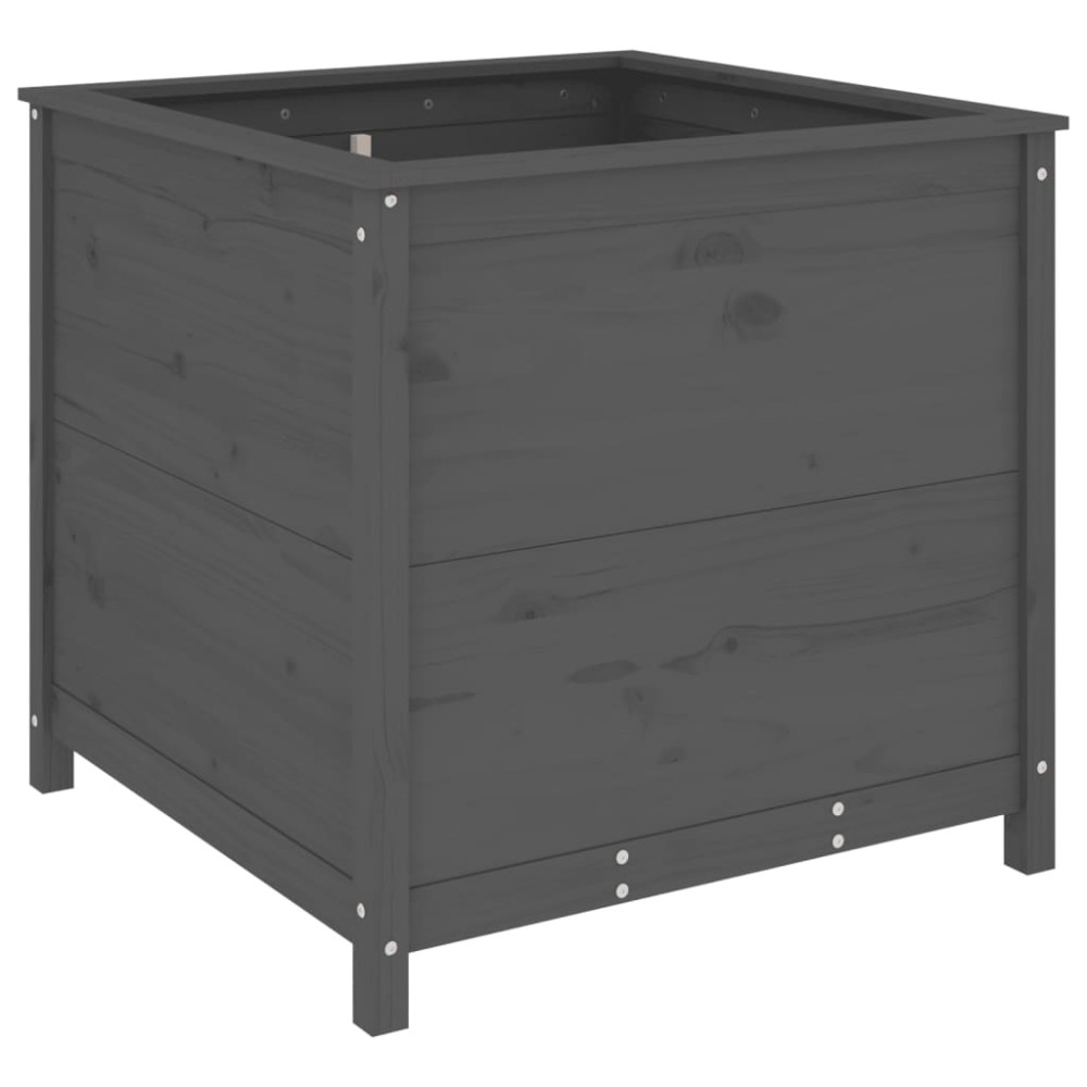 vidaXL Jardinieră de grădină, gri, 82,5x82,5x78 cm, lemn masiv de pin