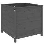 vidaXL Jardinieră de grădină, gri, 82,5x82,5x78 cm, lemn masiv de pin