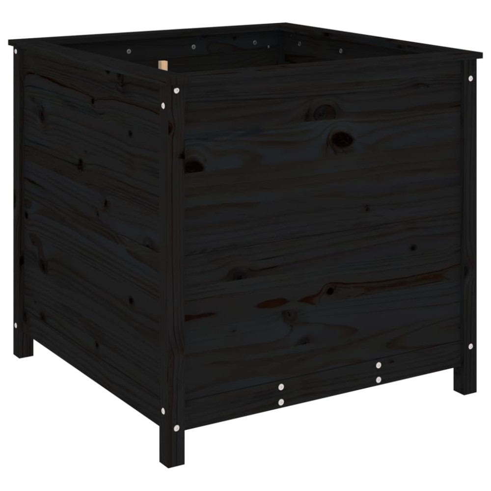 vidaXL Jardinieră de grădină, negru, 82,5x82,5x78 cm lemn masiv de pin