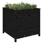 vidaXL Jardinieră de grădină, negru, 82,5x82,5x78 cm lemn masiv de pin