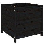 vidaXL Jardinieră de grădină, negru, 82,5x82,5x78 cm lemn masiv de pin