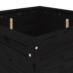 vidaXL Jardinieră de grădină, negru, 82,5x82,5x78 cm lemn masiv de pin