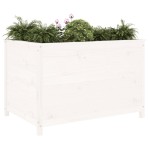 vidaXL Strat înălțat de grădină, alb, 119,5x82,5x78 cm, lemn masiv pin vidaXL Strat înălțat de grădină, alb, 119,5x82,5x78 cm, lemn masiv pin