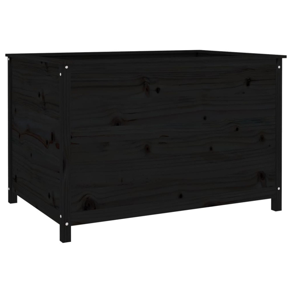 vidaXL Strat înălțat de grădină negru 119,5x82,5x78 cm lemn masiv pin