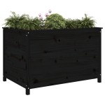 vidaXL Strat înălțat de grădină negru 119,5x82,5x78 cm lemn masiv pin