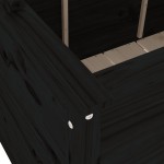 vidaXL Strat înălțat de grădină negru 119,5x82,5x78 cm lemn masiv pin