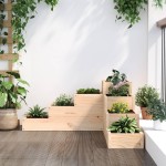 vidaXL Jardinieră grădină 4 niveluri, 80,5x79x36 cm lemn masiv pin vidaXL Jardinieră grădină 4 niveluri, 80,5x79x36 cm lemn masiv pin
