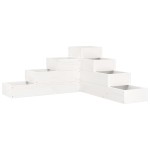 vidaXL Jardinieră grădină 4 niveluri, alb 80,5x79x36 cm lemn masiv pin vidaXL Jardinieră grădină 4 niveluri, alb 80,5x79x36 cm lemn masiv pin