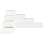 vidaXL Jardinieră grădină 4 niveluri, alb 80,5x79x36 cm lemn masiv pin vidaXL Jardinieră grădină 4 niveluri, alb 80,5x79x36 cm lemn masiv pin
