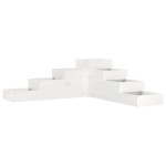 vidaXL Jardinieră grădină cu 4 niveluri, alb, 106x104,5x36 cm lemn pin vidaXL Jardinieră grădină cu 4 niveluri, alb, 106x104,5x36 cm lemn pin