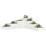 vidaXL Jardinieră grădină cu 4 niveluri, alb, 106x104,5x36 cm lemn pin vidaXL Jardinieră grădină cu 4 niveluri, alb, 106x104,5x36 cm lemn pin