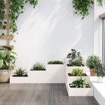 vidaXL Jardinieră grădină cu 4 niveluri, alb, 106x104,5x36 cm lemn pin vidaXL Jardinieră grădină cu 4 niveluri, alb, 106x104,5x36 cm lemn pin